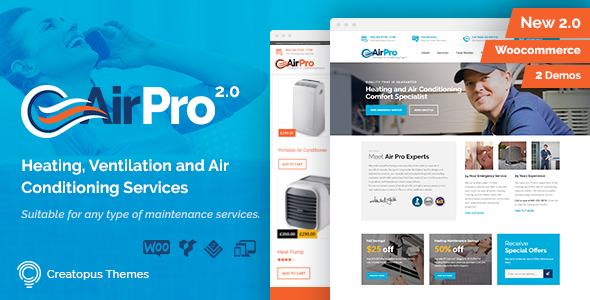 Airpro – Heating And Air Conditioning WordPress Theme For Maintenance Services
