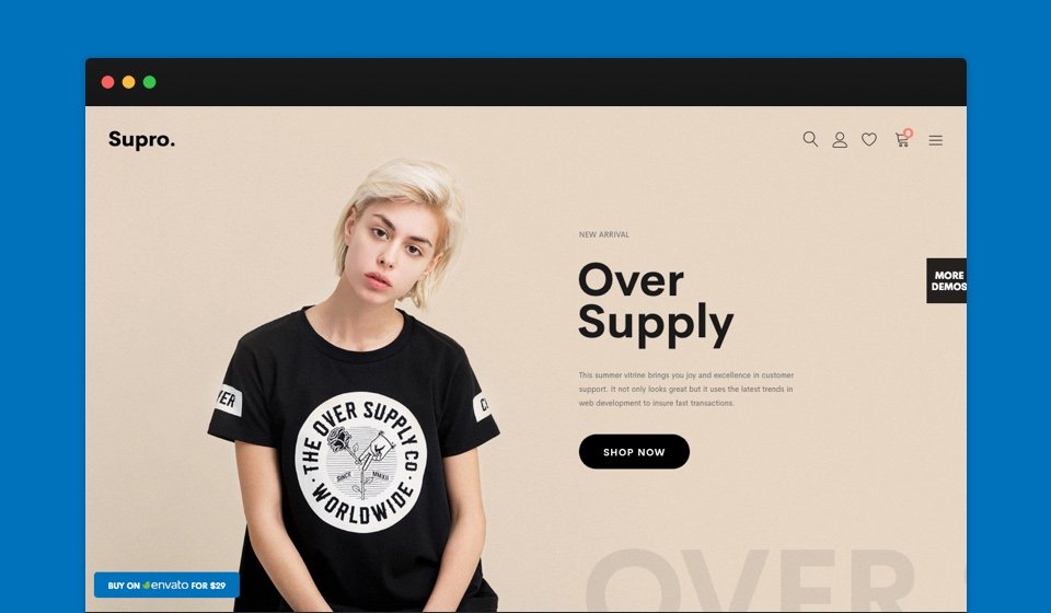 Supro – Minimalist AJAX WooCommerce WordPress Theme