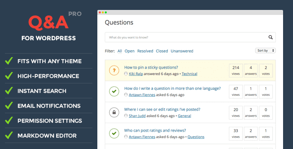 Dw Question & Answer Pro – WordPress Plugin