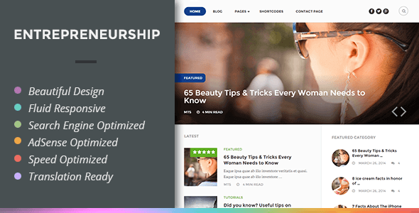Entrepreneurship – Magazine WordPress Theme For Entrepreneurs