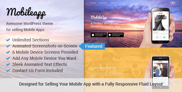 Mobileapp – App WordPress Theme To Promote Mobile App
