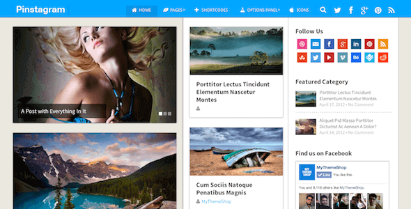 Pinstagram – Pinterest Inspired WordPress Theme