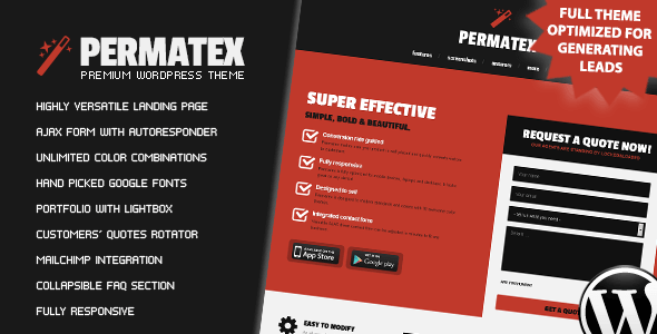 Permatex – Leads Generating WordPress Landing Page