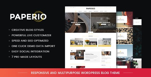 Paperio – Responsive And Multipurpose WordPress Blog Theme