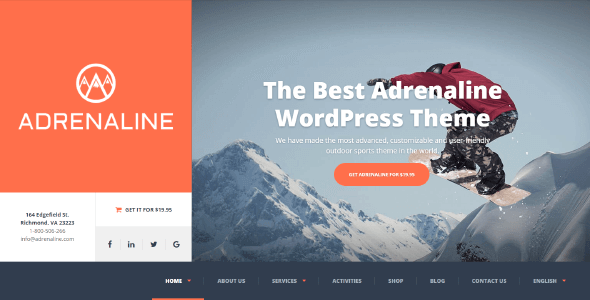 Adrenaline – WordPress Theme Adventure Activities