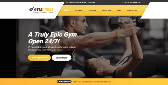 Gympress – WordPress Theme For Local Gym