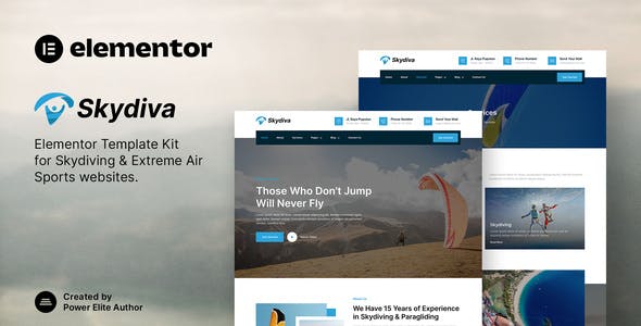 Skydiva – Skydiving & Extreme Air Sports Elementor Template Kit