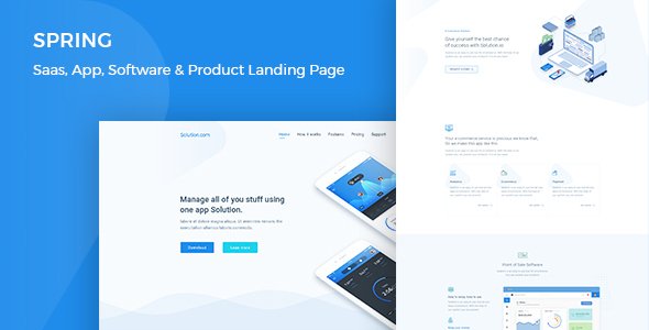 Spring – Software and App Landing WordPress Theme